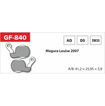 brzdové destičky  GF 840 AD MTB MAGURA (bez pružinky, pérka, závlačky)                                                                                                                                                                                    