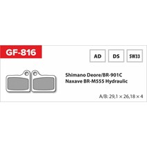 brzdové destičky  GF 816 SW MTB SHIMANO  (s pérkem)                                                                                                                                                                                                       