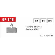 brzdové destičky  GF 848 AD MTB SHIMANO (bez pružinky, pérka, závlačky)                                                                                                                                                                                   