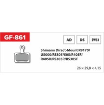 brzdové destičky  GF 861 AD MTB SHIMANO (bez pružinky, pérka, závlačky)                                                                                                                                                                                   