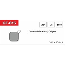 brzdové destičky  GF 815 DS MTB CANNONDALE (bez pružinky, pérka, závlačky)                                                                                                                                                                                