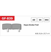 brzdové destičky  GF 839 AD MTB HAYES (s pružinkou)                                                                                                                                                                                                       