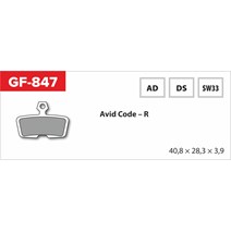 brzdové destičky  GF 847 AD MTB AVID (bez pružinky, pérka, závlačky)                                                                                                                                                                                      