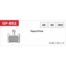 brzdové destičky  GF 852 SW MTB HAYES (bez pružinky, pérka, závlačky)                                                                                                                                                                                     