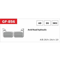 brzdové destičky  GF 856 AD MTB AVID (bez pružinky, pérka, závlačky)                                                                                                                                                                                      