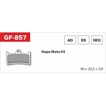 brzdové destičky  GF 857 AD MTB HOPE (s pérkem)                                                                                                                                                                                                           