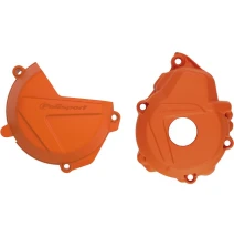 Kryt víka spojky a zapalování POLISPORT pro KTM EXCF250 17-22, EXCF350 17-22 oranž