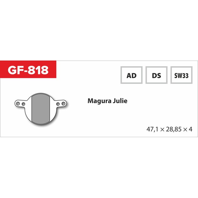 brzdové destičky  GF 818 DS MTB MAGURA (se závlačkou)                                                                                                                                                                                                     